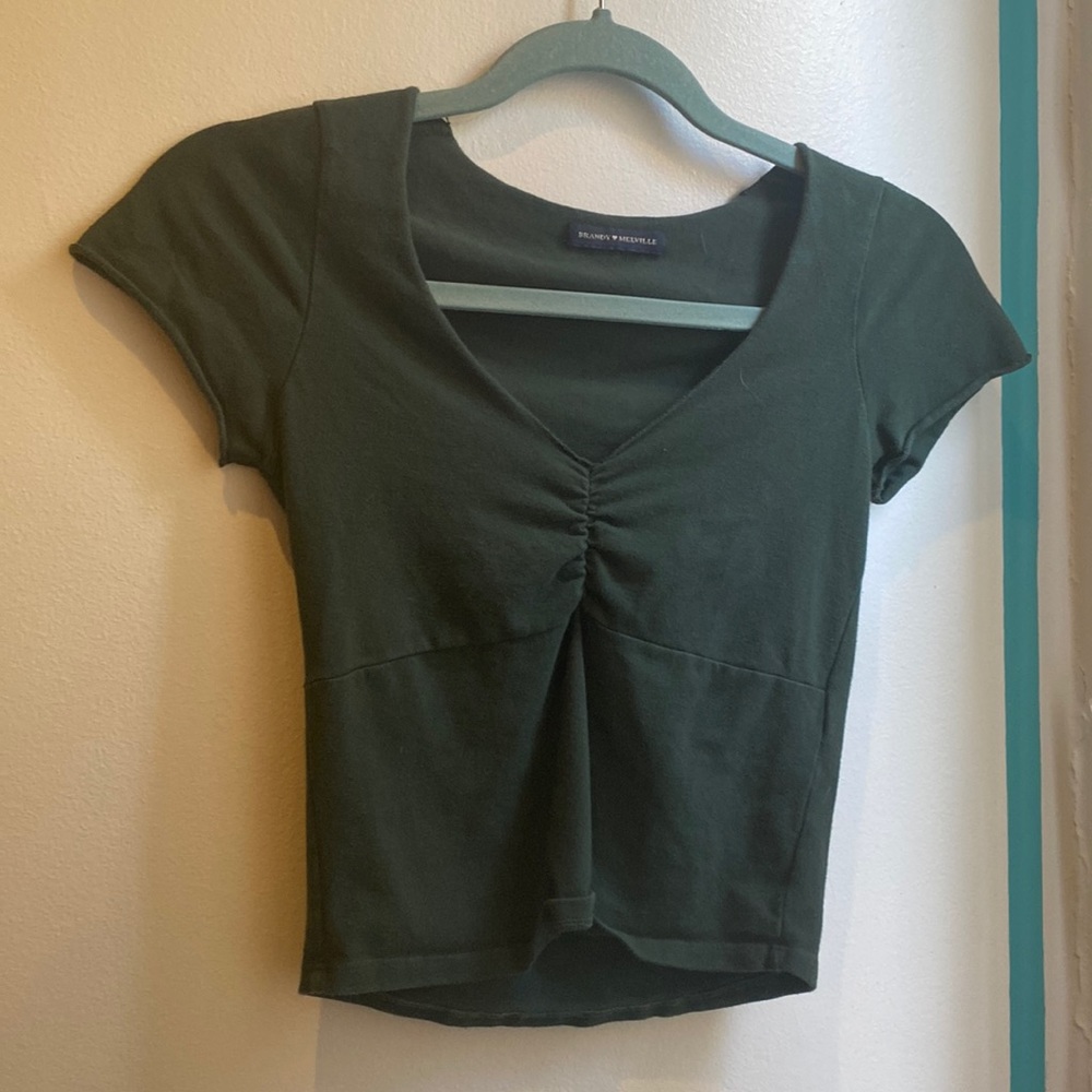 Green brandy melville crop top.